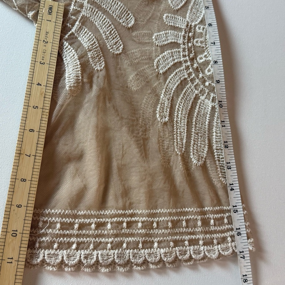 Boho Lace Duster Kimono Rebellious One Ivory Sheer Festival Medium - Picture 9 of 9